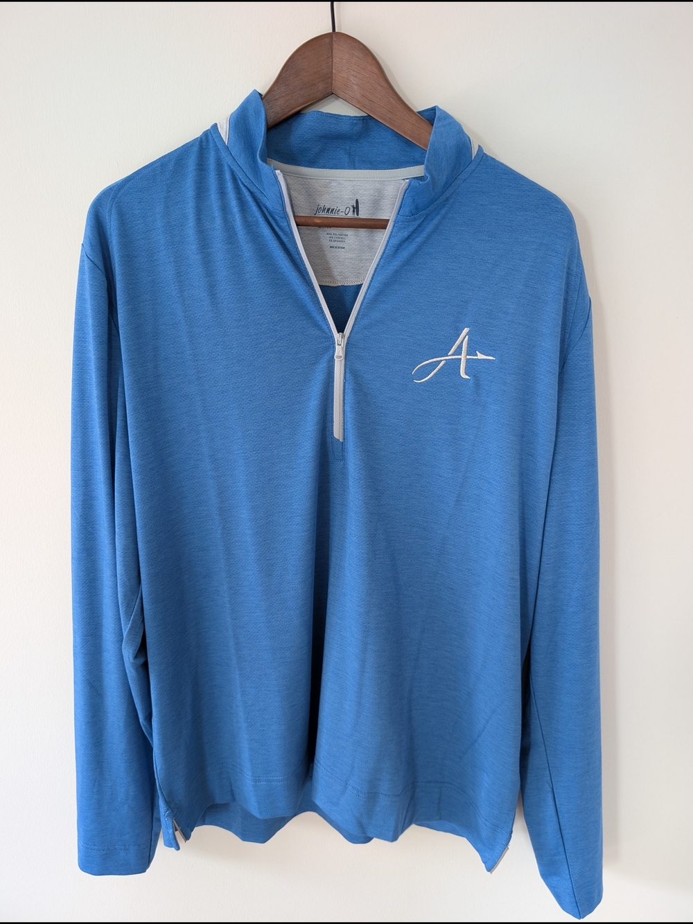 johnnie-O Performance Brewer 1/4 Zip Pullover Blue Mens Large Golf JMKO100230